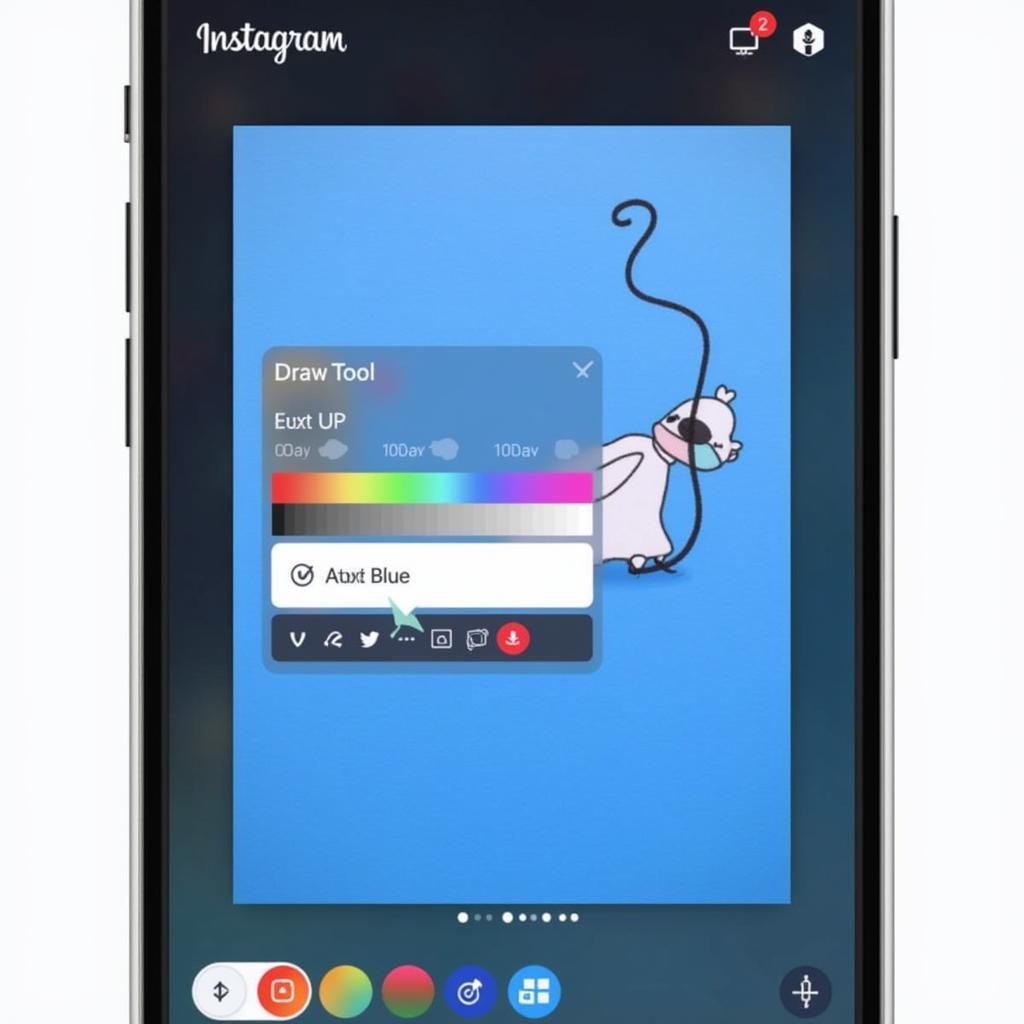 Using the Draw Tool for Background Color on Instagram Story