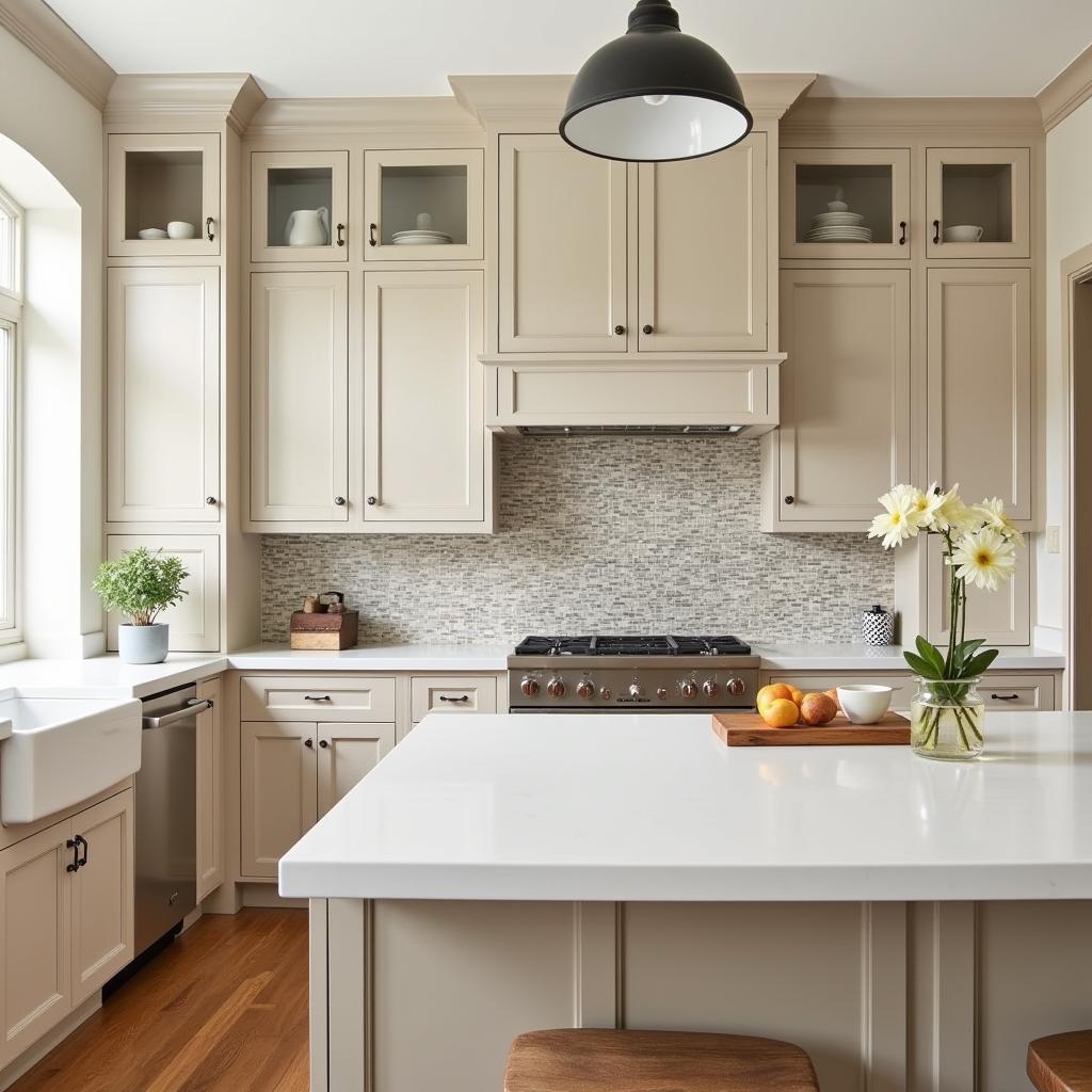 Neutral Kitchen with Beige Cabinets