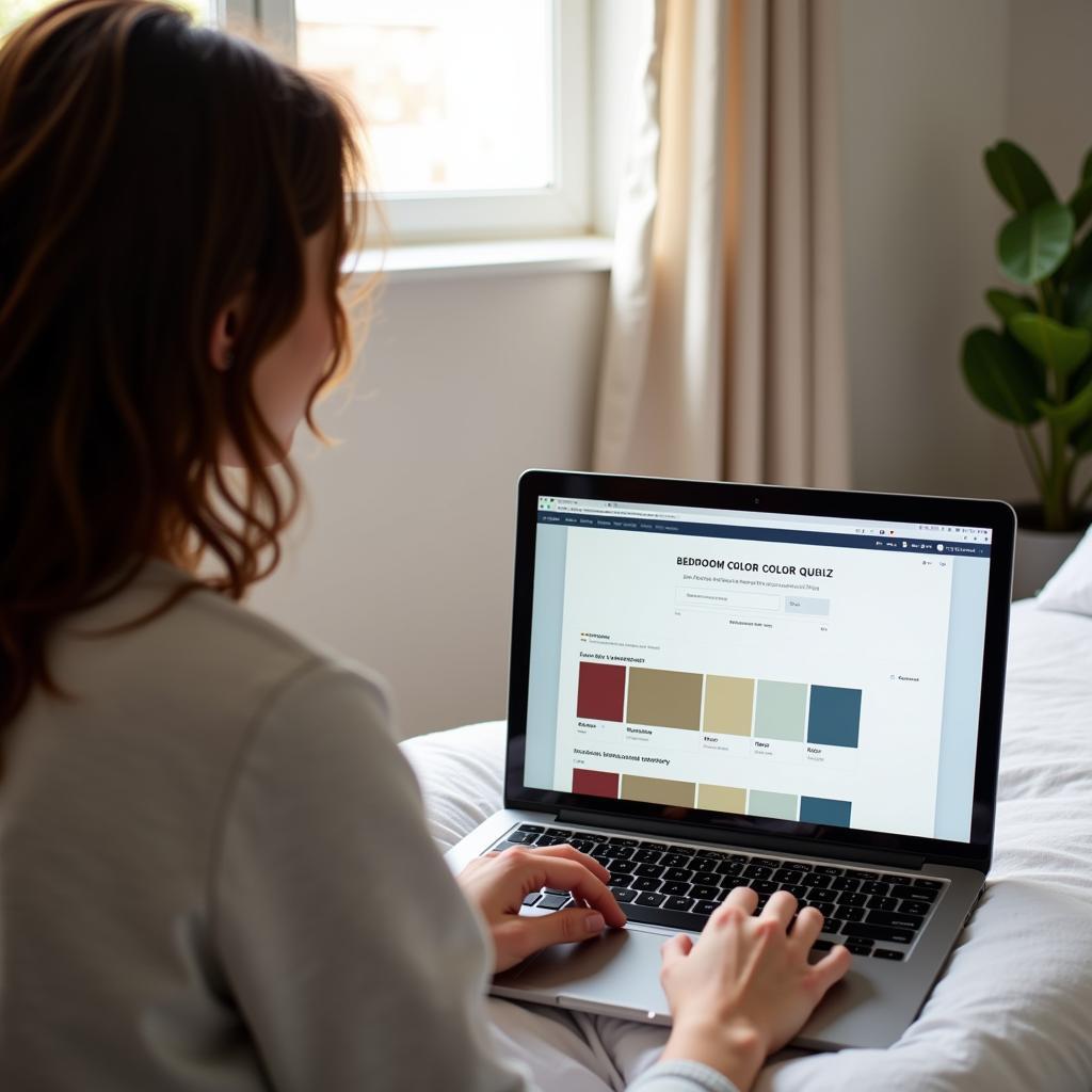 Taking an Online Bedroom Color Quiz