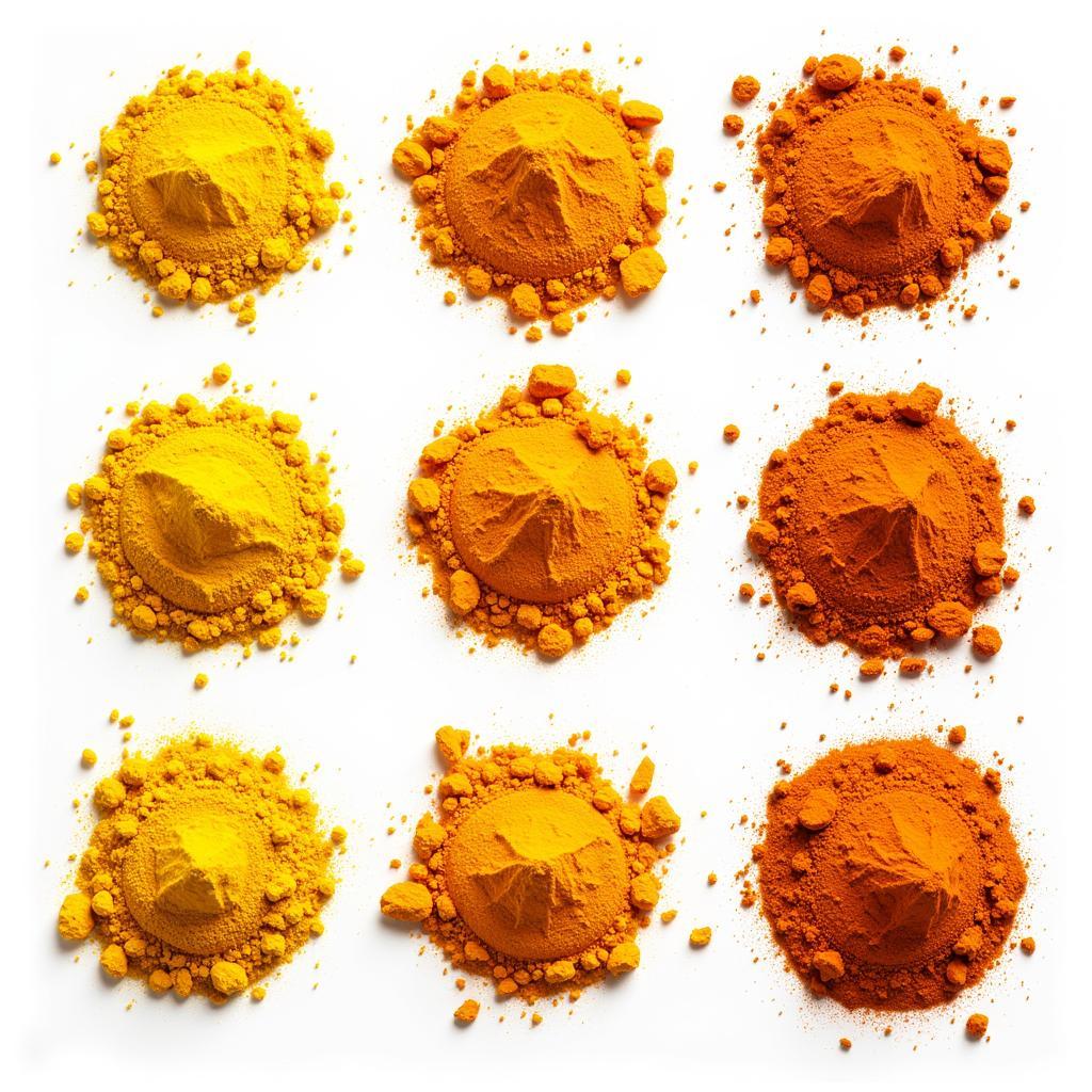 Turmeric powder color variations